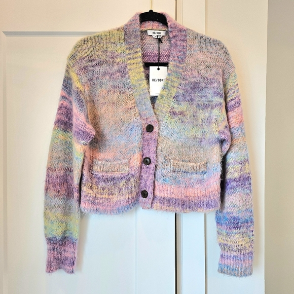 RE/DONE 90s Crop Oversized Cardigan Size XS NWT - Picture 6 of 11
